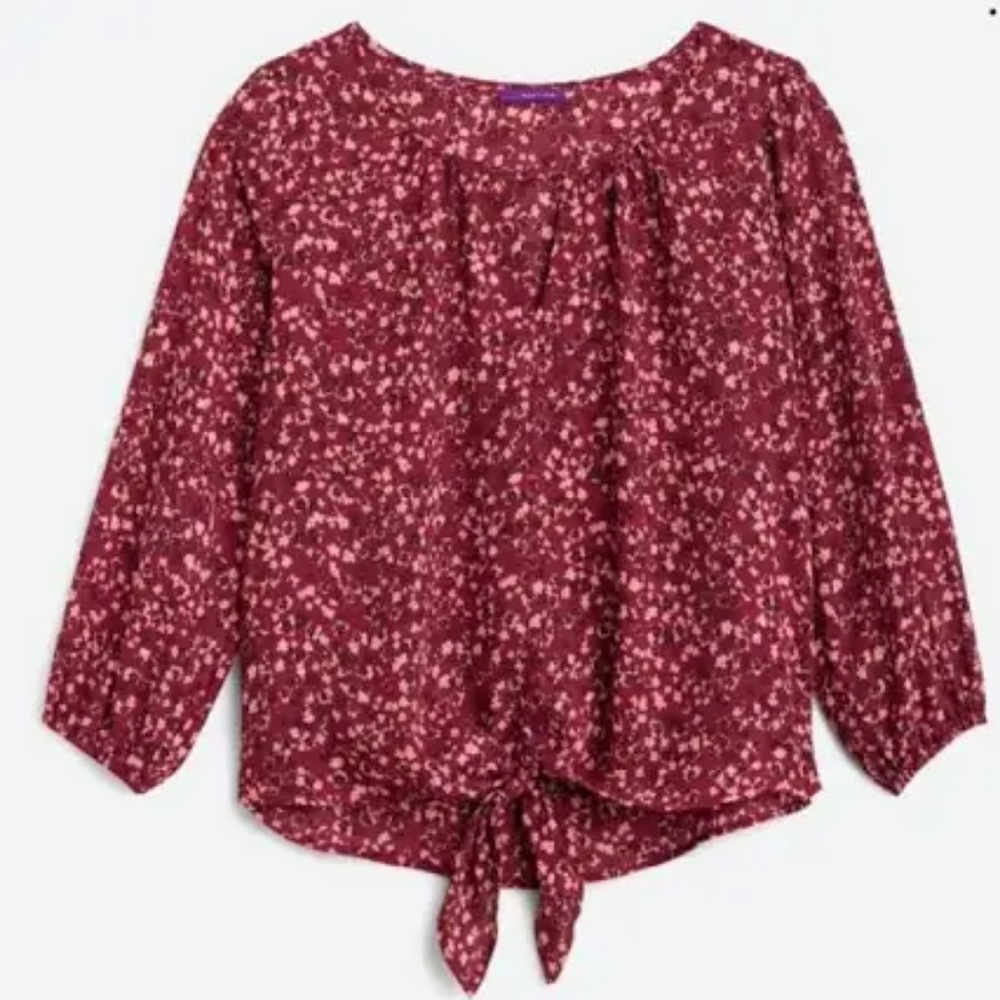 Beacon Casiya Tie Front Floral Blouse Large